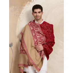 GREEN AGRITECH Polyester Wool Blend Woven, Self Design Men Shawl-picture-37