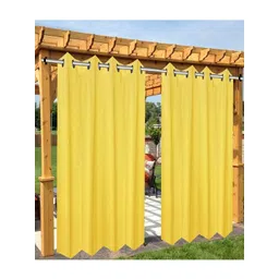 GREEN DECOR Yellow Room Darkening Long Door Curtain-image-9