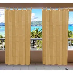 GREEN DECOR - HDPE 180 GSM Fabric (Beige 4.5 X 9 Feet, Piece of 1) 90-95% Sun Blockage UV & Heat Protection Indoor & Outdoor Loops with Button Curtains for Balcony,Door & Window Curtains-picture-18