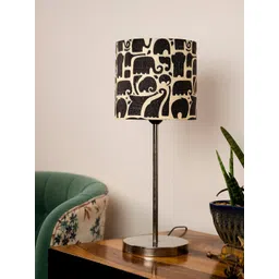 green girgit Black Elephant Shade Printed Metal Table Lamp-image-22