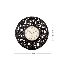 green girgit Brown & White Textured Contemporary Wall Clock image 3
