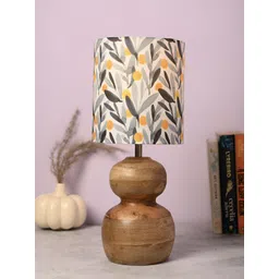 green girgit Brown Printed Wood Rectangle Table Lamp-picture-13