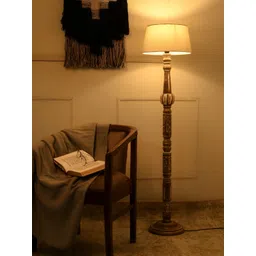 green girgit Off White & BrownWooded Floor Lamps-picture-15