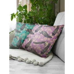 green girgit Purple & Green Set of 2 Ethnic Motifs Square Cushion Covers-picture-37