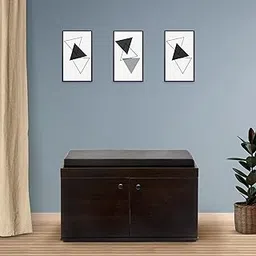 Green Soul Fortuna | Engineered Wood Shoe Rack for Home with Cushioned Seating | 3 Shelves, 2 Doors | Store Upto 14 Pair of Shoes | 3 Year Warranty (Wenge) | Installation Provided-picture-25