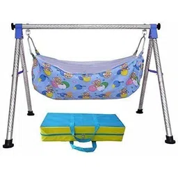 Green Touch Baby Cradle Swing Ghodiyu with Indian Style Hammock Having Mosquito-image-11