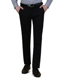Greenfibre Black Rayon Slim Fit Solid Trouser-picture-30