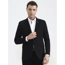 Greenfibre Black Regular Fit Solid Blazer-picture-40