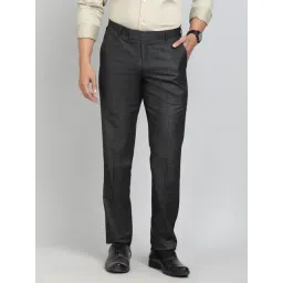 Greenfibre Charcoal Viscose Slim Fit Trousers-picture-48