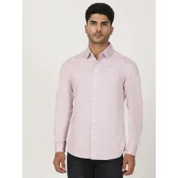 Greenfibre Dusky Pink Cotton Slim Fit Abstract Shirt-image-16