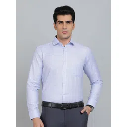 Greenfibre Men Slim Fit Spread Collar Tartan Checked Cotton Formal Shirt-picture-18