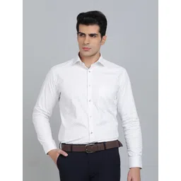 Greenfibre Men Slim Fit Spread Collar Textured Cotton Formal Shirt-picture-19