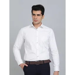 Greenfibre Men Slim Fit Spread Collar Textured Cotton Formal Shirt-picture-35