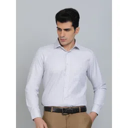 Greenfibre Men Slim Fit Spread Collar Textured Cotton Formal Shirt-picture-30