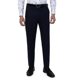 Greenfibre Navy Slim Fit Trousers-picture-36