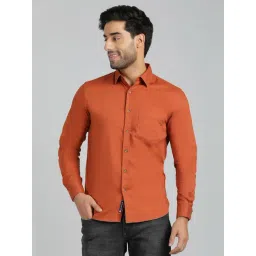 Greenfibre Rust Cotton Slim Fit Shirt-picture-17
