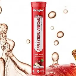 Gregus Apple Cider Vinegar (ACV) Effervescent Tablets 500mg | Vitamin B6 & B12 for Appetite Control & Fat Burn | Sugar-Free Weight Loss Support | 20 Tablets-picture-25