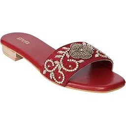 greta Women's Pearl Accent Embroidered Heel-picture-42