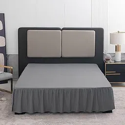 Grey Bed Skirt Queen Size Ruffled Bed Skirt with Split Corners, Queen Bed Skirt 14 Inch Drop, TSUTOMI Queen Size Bed Skirt Grey for Ruffled Bed Skirt with Split Corners, Bed Skirt Queen Size-picture-25