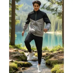 Greylongg Men Colourblocked Lightweight Sporty Jacket-image-12