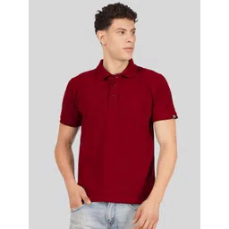 Greylongg Men Solid Polo Collar Cotton T-shirt-image-13