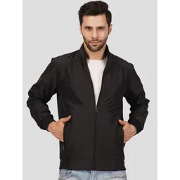 Greylongg Men Striped Lightweight Bomber Jacket-image-6