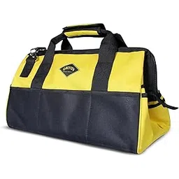 GREYTEN Heavy Duty Waterproof Tool Bag​, High Capacity Wide Mouth Tote For Construction Worker Electricians, Adjustable Shoulder Strap Organizer for Men Women (Yellow- 18 Inch 27 Pockets) (Yellow)-picture-12