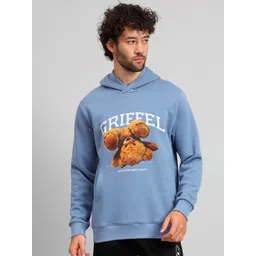 GRIFFEL Brand Logo Printed Hooded Fleece Sweatshirt-picture-10