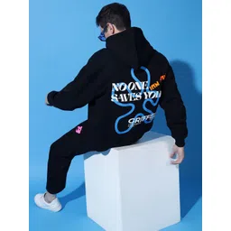 GRIFFEL Brand Logo Printed Pure Cotton Oversized Tracksuit image 3