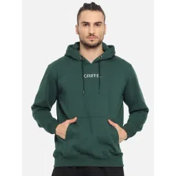 GRIFFEL Green Full Sleeves Hooded Sweatshirt-picture-26