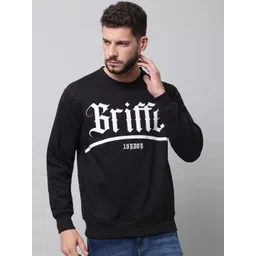 GRIFFEL Men Black Printed Sweatshirt-picture-11
