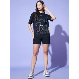 GRIFFEL Printed Pure Cotton T-Shirt With Short Co -Ords-picture-34