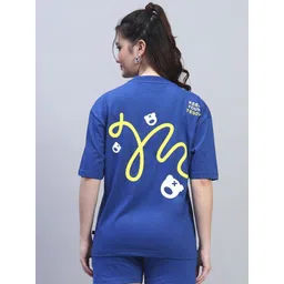 GRIFFEL Women Cotton Printed Drop-Shoulder Sleeves Ultralite Oversized T-shirt-picture-25