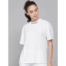 GRIFFEL Women White OversizedSports T-shirt-picture-25