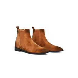 GRIFFIN Men Tan Brown Solid Chelsea Boots-picture-30