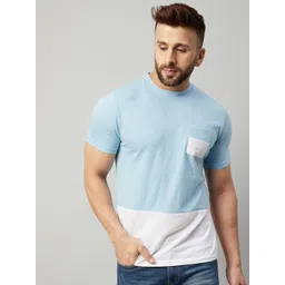 GRITSTONES Men Blue & White Color Blocked T-shirt-picture-31