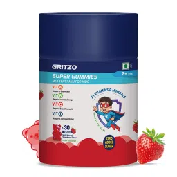 Gritzo Super Gummies Multivitamin for Kids, 30 gummies Nutural Strawberry-picture-17
