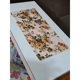 GROKI  Beige & Green Floral Printed Pure Cotton Table Runner-picture-30