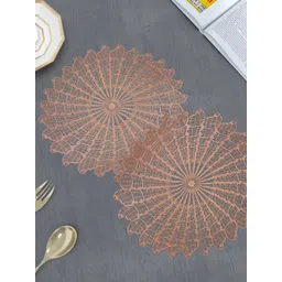 GROKI Brown 2 Pieces Textured Waterproof Table Placemats image 1