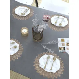 GROKI Gold Toned 4 Pieces Textured Waterproof Table Placemats-picture-37