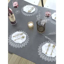 GROKI White 4 Pieces Textured Waterproof Table Placemats-picture-31