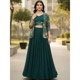 GROOTINN Printed Semi-Stitched Lehenga &-picture-24