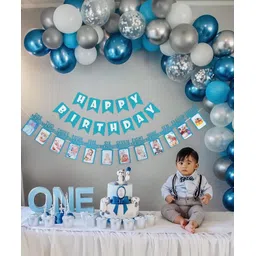 groovy dudz 1st Happy Birthday Decoration Items For Boys With Metallic Ballons-picture-35