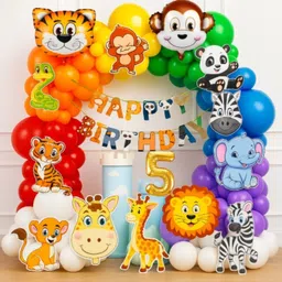 groovy dudz 5th Jungle Safari Animal Theme birthday decoration kit Animal theme banner-picture-42