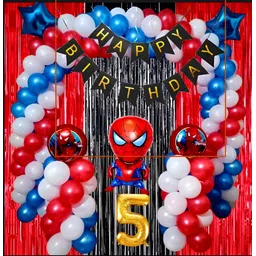groovy dudz 5th Spiderman Theme Birthday Decoration Items Kit for Boys-picture-28
