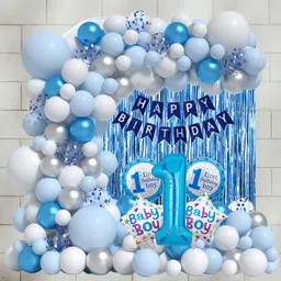 groovy dudz Happy 1st Birthday Decoration Kit for Baby Boy Foil Balloons-picture-29