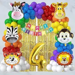 groovy dudz Multicolor Theme Decoration for Kids | Birthday Decoration (4 YR)-picture-2