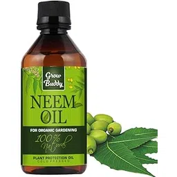 GROWBUDDY Cold Pressed Pure Neem Oil (200ml) - Water Soluble Oil for Spray on Plants, Organic Farming and Gardening image 1