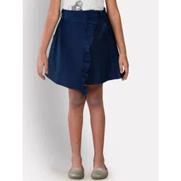 Growing Tree Girls Blue Solid Knee-Length Skirt-picture-24