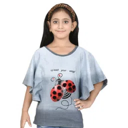 Growing Tree Girls Grey Graphic Printed Pure Cotton Top-picture-25